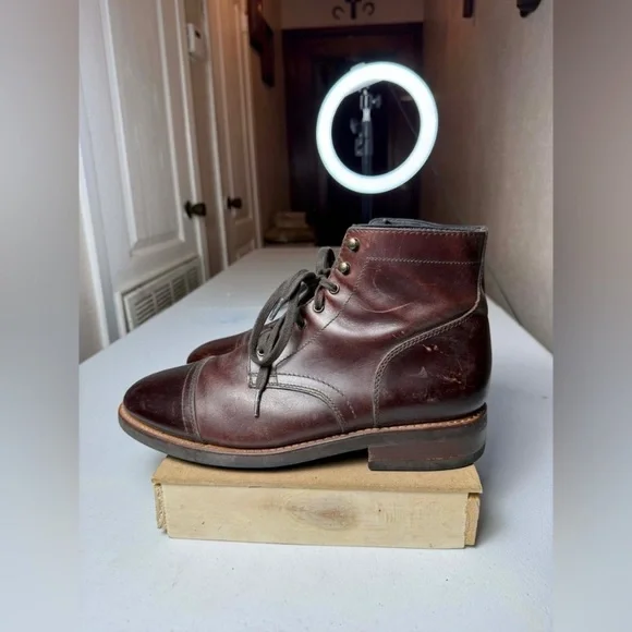 Thursday Boot Co. Captain Boots Mens Size 10.5 Brown Leather Cap Toe Casual - Picture 10 of 13